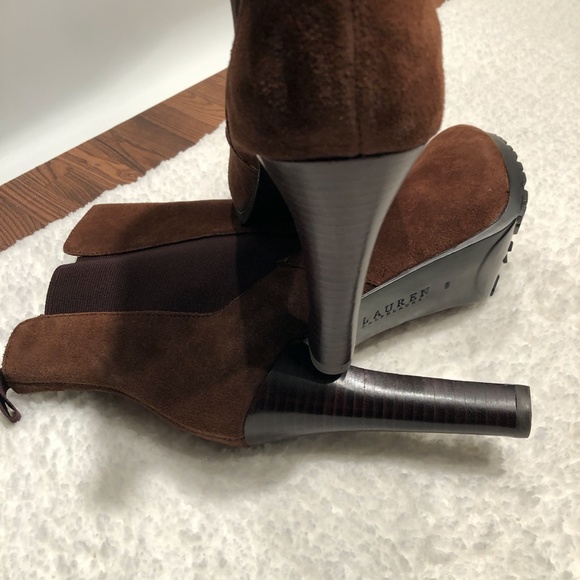 Lauren Ralph Lauren Tiara Brown Suede Boots 10B - Picture 5 of 8
